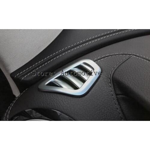 For Mercedes Benz W213 E Class E200l E300l 2016 2017 Car Accessories ABS Chrome Dashboard Air Conditioning Outlet Cover Trim 2p