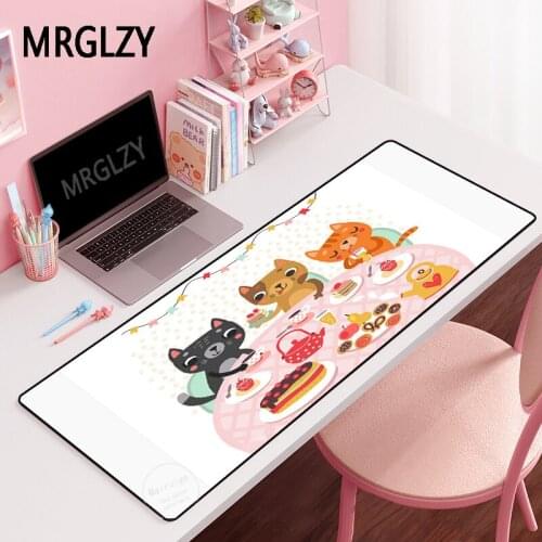 MRGLZY Kawaii Kitten Large Gamer 400X900MM Anime Mouse Pad XXL Long MousePad Carpet Laptop Gaming Accessories DeskMat for Csgo