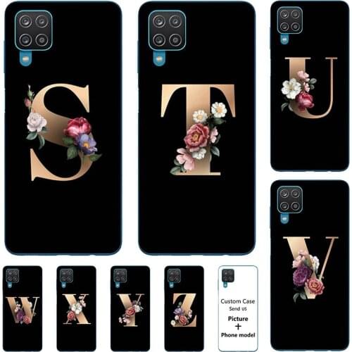 Flower 26 English Case For Samsung Galaxy A12 A125F A42 5G A425 Galaxy F62 M62 E625F Name Letter Custom Soft Silicone Cover