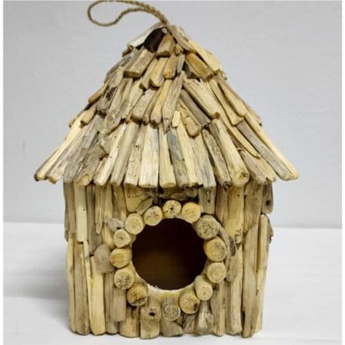 Wooden Bird s Nest House Handmade Garden Decor
