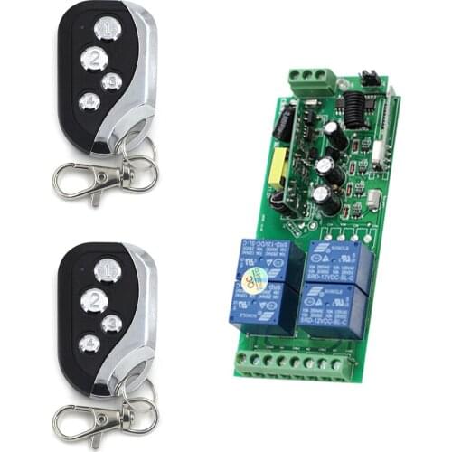 Cheap Price AC85V-250V RF Wireless Remote Control System Smart Home Control Receiver Board & 2 Transmitters 4Keys 315/433mhz