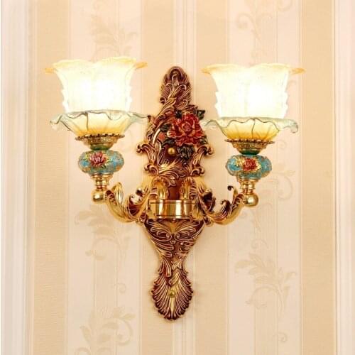 European wall lamp simple and generous living room film and television wall lamp bedroom hallway luxury French zinc alloy wall l