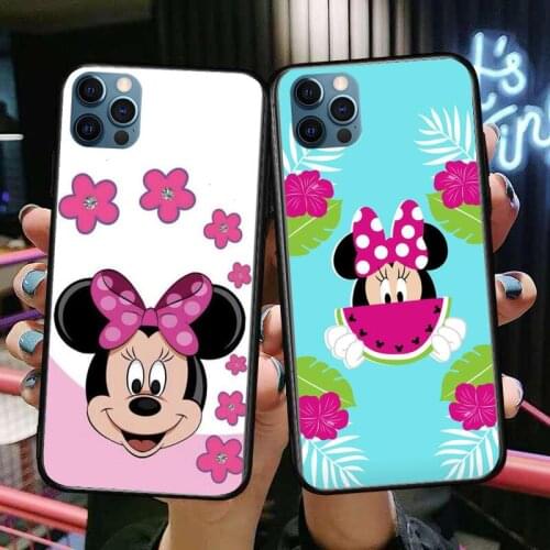 Purple Minnie Mouse Anime Phone Cases cover For iphone 11 Pro Max case 12 8 7 6 S XR PLUS X XS SE 2020 mini mobile cell shell f