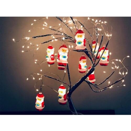 10/20 LEDs String Light Santa Claus Fairy Garland Lamp Warm White Christmas Decorative Lights Home Holiday Lighting AA Battery