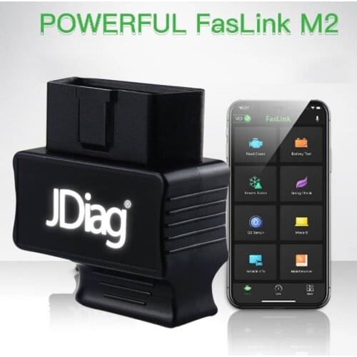 JDIAG OBD2 Tester Adapter Mini Bluetooth 4.0 Diagnostic Instrument Code Reader Faslink M2 Auto Diagnostic Tool for IOS Android