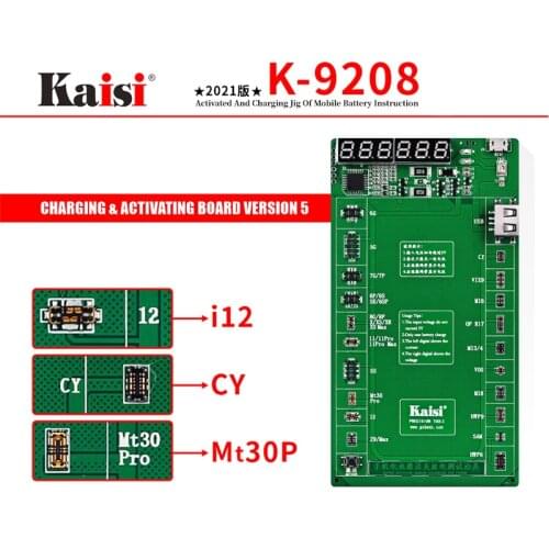 Kaisi K-9208 Battery Activation Charge Board For iPad for iPhone 12 Huawei OPPO Android Phone charge Tester