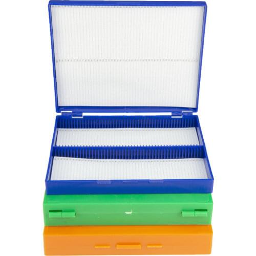 ABS Plastic Plastic Storage Box Microscope Slides Biological Slides Holder Case 100pcs Lab Pathological Storage Holder Case