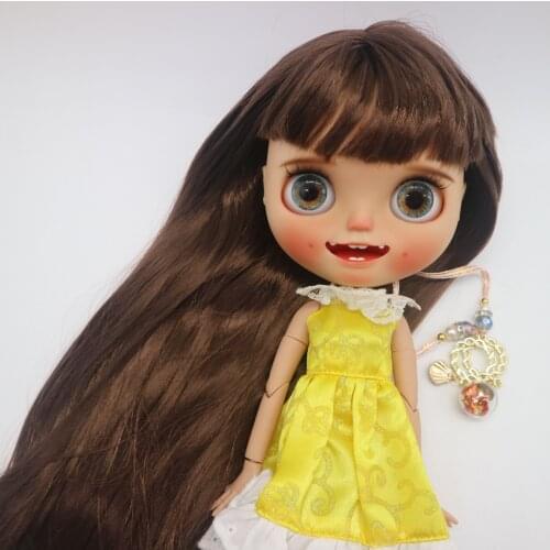 Customization doll DIY Nude joint body blyth doll tan skin