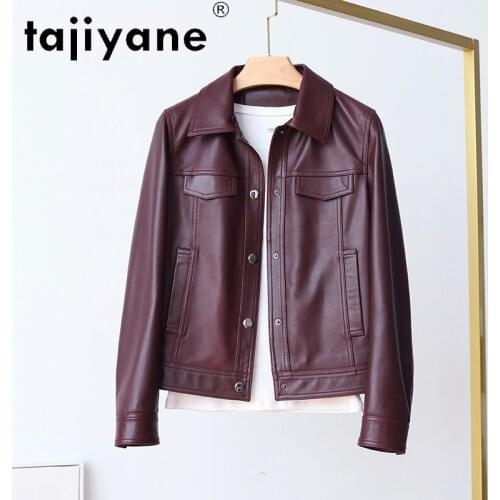 Real Jacket Sheepskin Women 2021 Autumn Woman Genuine Leather Coats Female Clothes Elegant Biker Mujer Chaqueta TN731