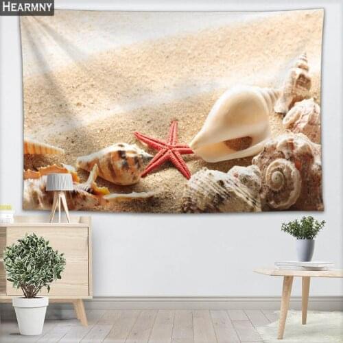 Beach Shells Wall Hanging Tapestry Sheets Home Decorative Tapestries Beach Towel Yoga Mat Blanket Table Cloth Wall Tapestry