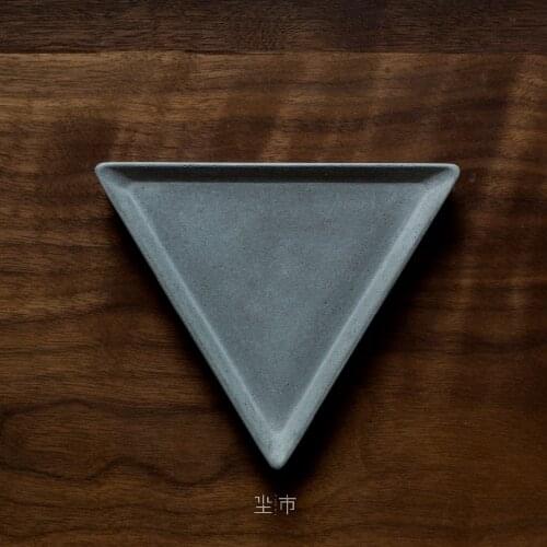 Plate triangle cup fruit dish Silicone plates mold 3d moulds handmade plate Cement molds plates silica gel mold concrete mould