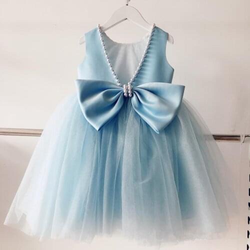 Baby Baptism Blue Dresses For Baby Girls Lace Princess Dress 1st Year Birthday Dress Infant Party Gown Newborn Clothes Clothing