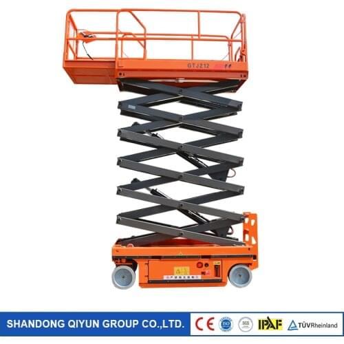 Qiyun 6m 320kg F2B Aerial Work Platform Hydraulic Platform Lift Electric Self Propelled Scissor Lift Platform Battery Powered