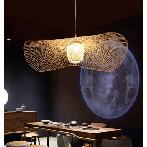 New Chinese Style Bamboo Pendant Lights Creative Tatami Lights Lamp for Dining Room Restaurant Hanglamp E27 Suspension Luminaire