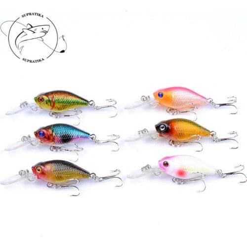 6Pcs/Lot Suspend Crank Fishing Lure Baits 6cm/4.5g Long Lip Bass Pike Artificial Baits Wobblers For Pike Fishing