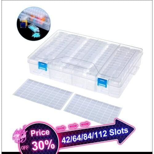 Clear Plastic Beads Storage Box With Compartment Diamond Embroidery Painting Accessory Tool Drill Jewelry Beads Container