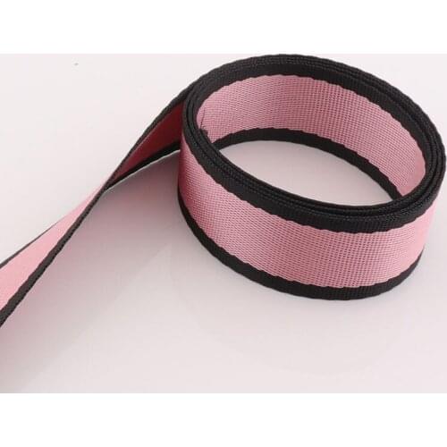 Pink striped Webbing Ribbon 25mm Soft ribbon Strap Collar strap Handbag ribbon Strap Light weight Lanyard Ribbon Purse Strap
