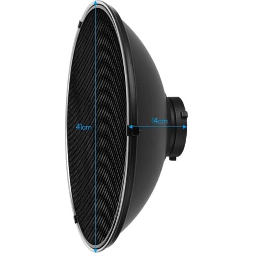 41cm/16in Video Standard Reflector Beauty Dish Bowens Mount with Diffuser Reflector for Photo Studio Photography Flash Light