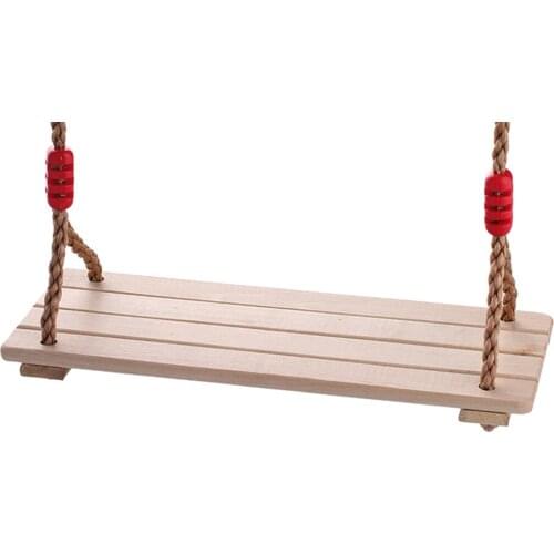 Heavy Duty Kids Indoor Outdoor Wooden Flat Swing Seat Garden Park Playground Activity Swingset Toy