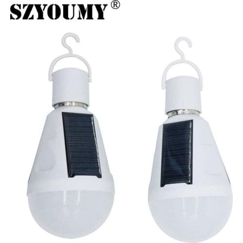 SZYOUMY 7W Solar Bulb E27 85-265V Energy Saving Bulb Lamp LED Intelligent Lamp Rechargeable Solar Emergency Bulb Outdoor Camp