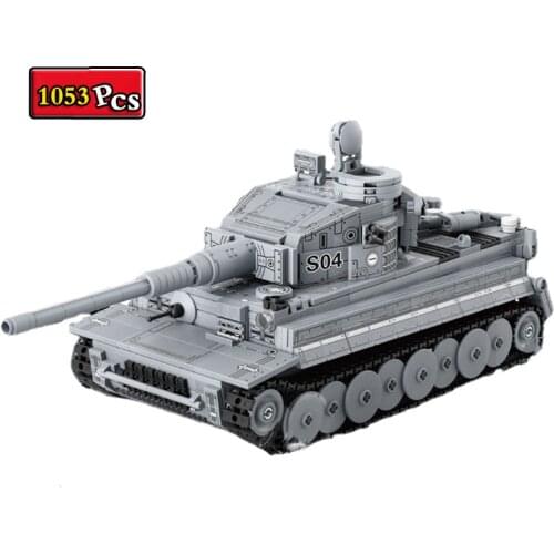 Military Series WW2 German Tiger Heavy Tank Soldier Weapon Accessories Building Blocks Bricks Toys Christmas Gifts