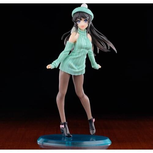 Japan Anime Seishun Buta Yarou wa Sakurajima Mai Winter Clothes PVC Action Figure Figurine 20cm Toy Model Statue New With Box