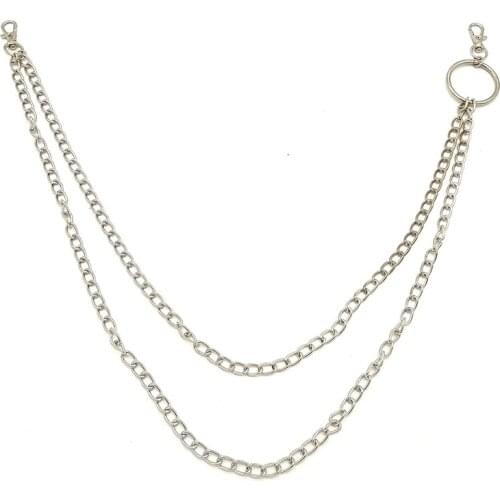 Women Metal Ring Keychain 3 Layer Keychains Hipster Jean Trousers HipHop Portachiavi Rock Key Chains Punk Wallet Chain