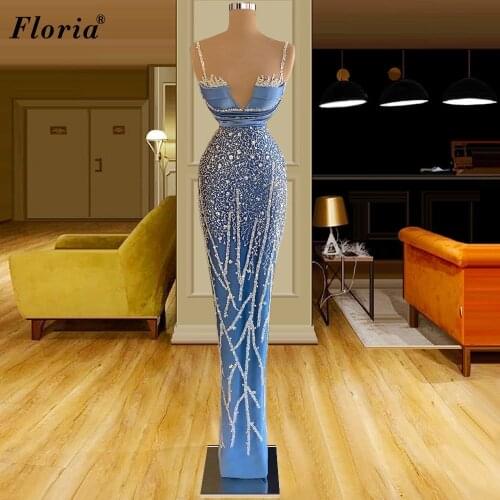 Elegant Long Mermaid Evening Dresses For Women 2021 Sleeveless Summer Beach Prom Party Dresses Film Opening Ceremony Gowns