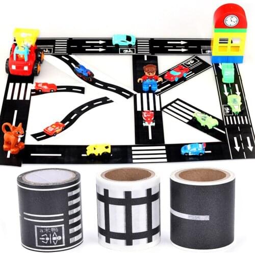 1PC Funny Railway Road Wide Washi Tapes Traffic Road Decorative Paper Tape As Stickers For Scrapbooking Masking Tape