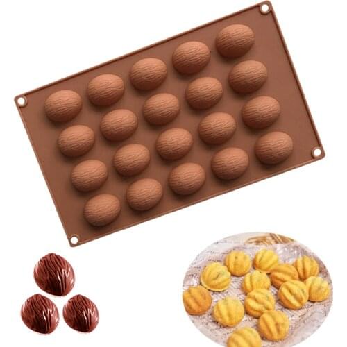 20 Cavities Walnut Nut Shaped Chocolate Molds Cake Pudding Fondant Mould Cake Decorating Tools