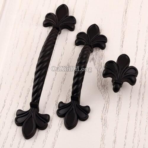 20PCS European Classic Black Kitchen Door Furniture Handles Cupboard Wardrobe Drawer Cabinet Pulls Handles and Knobs