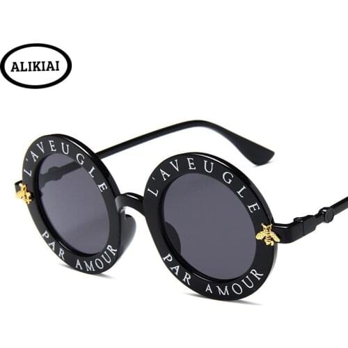 2020 Retro Round Sunglasses English Letters Little Bee Sun Glasses Men Party Outdoor Travel Women Round Glasses UV400