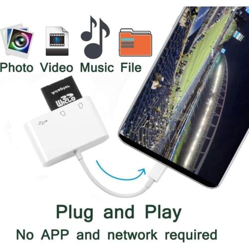 3 in1 Type C to USB 2.0/SD/TF Memory Card Reader OTG HUB Adapter For Macbook-Pro