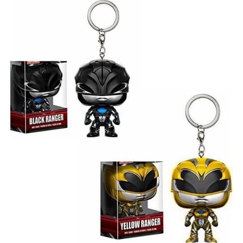 4cm Keychain Yellow & Black Ranger Action Figure Collection Toys for Children Christmas Gift