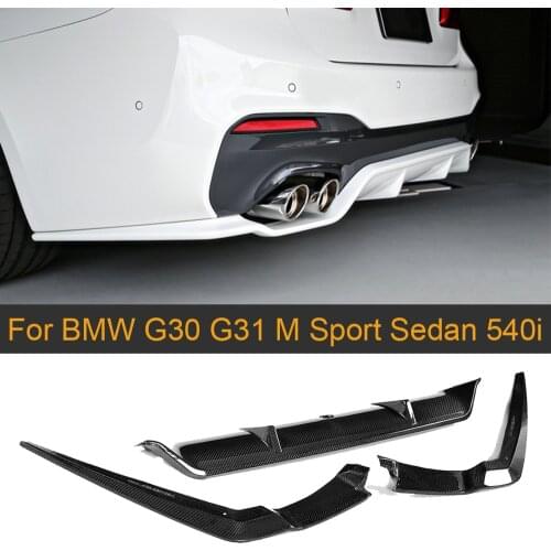 5 Series Carbon Fiber Rear Bumper Lip Spoiler Diffuser for BMW G30 M Sport Sedan 4 Door 2017 2018 2019 540i Non Standard