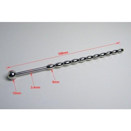 6*158mm stainless steel urethral beads sound beaded Prince Albert Wand penis jewelry plug plug insert sounding sex toys