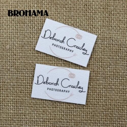 60 pieces Custom logo labels, Name iron on label, Custom Clothing tags, Organic Cotton Labels