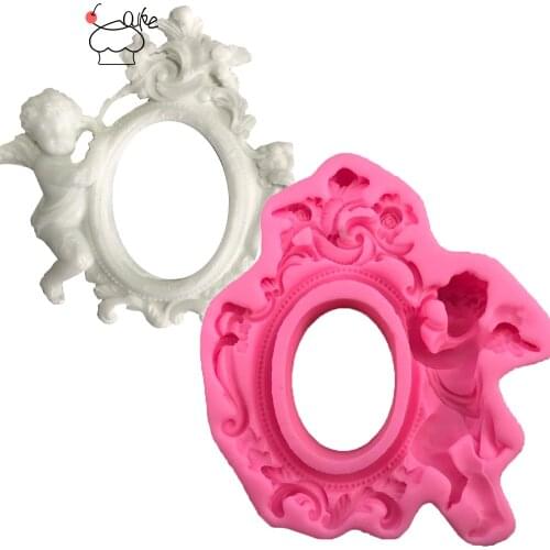 Aouke Mold Angel frame Sugar Buttons Silicon 3D Fondant Mold Cakes Decorating Tools Chocolate Moulds Kitchen Bakeware K146