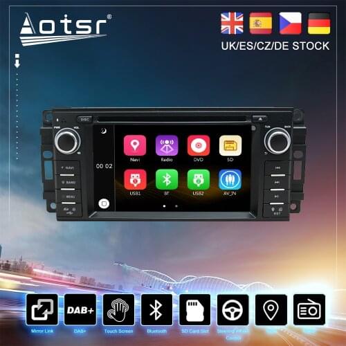 For Dodge Ram Challenger Chrysler 300C Jeep Wrangler JK Car Multimedia Player GPS Navigation Touch Screen Auto Radio Stereo DVD
