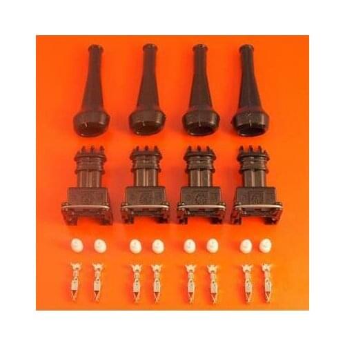 Free shipping 50 pcs TYCO AMP Junior Power Timer 2 Way Fuel Injector EV1 waterproof Connector with rubber boot 282189-1