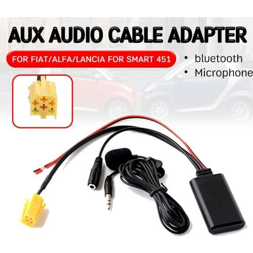 Bluetooth Adapter with microphone for 6 Pin Audio CD Head Unit for Alfa Romeo 159 for Fiat Grande Punto Aux Receiver Cable