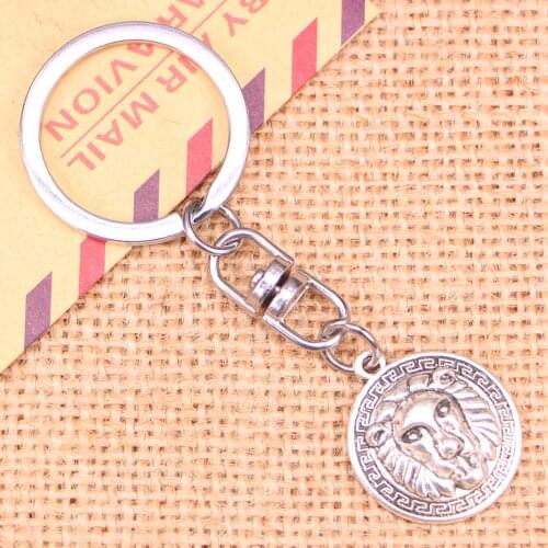New Fashion Keychain 24x20mm lion Pendants DIY Men Jewelry Car Key Chain Ring Holder Souvenir For Gift