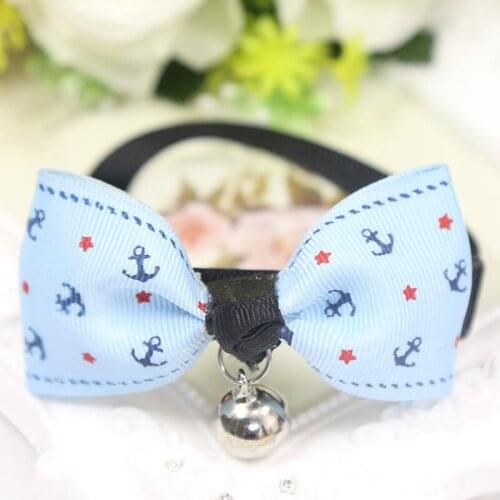 Cat Dog Collar Tie With Bell Adjustable Necktie Puppy Kitten Bowtie Pet Supplies WWO66