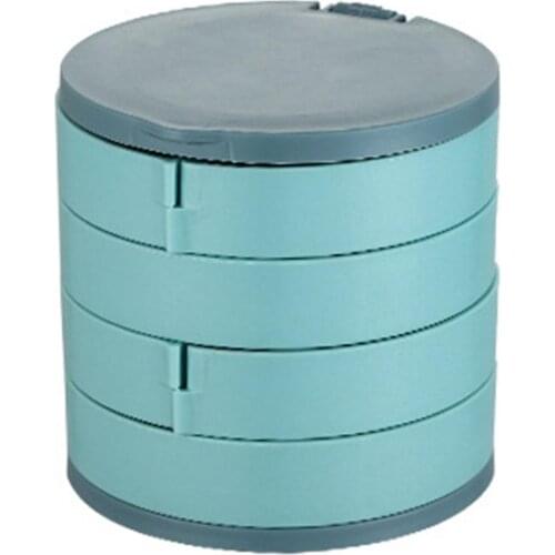 Jewelry Display Showcase 4-layer Storage Box 360 Rotatable Jewelry Box Necklace Earrings Organizer Jewelry Holder Gift Box