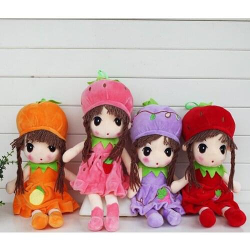 45cm Fruit Plush Toys Girls Kawaii Baby kids comfort Christmas Gift Bunny Sleeping Stuffed TV Movie doll Play House
