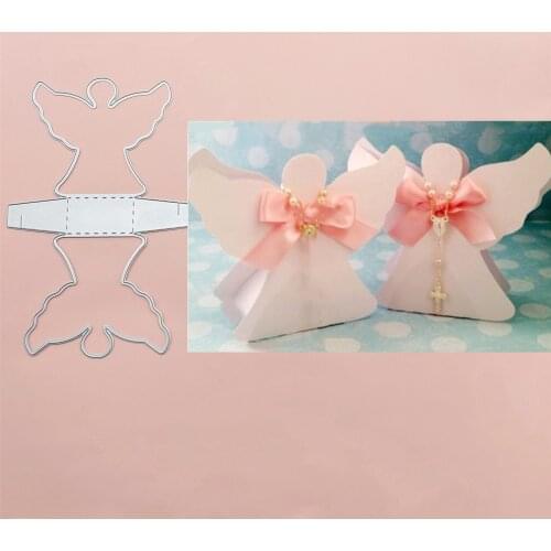 Girl Wings Bow Box Metal Cut Dies Stencils for Scrapbooking Stamp/Photo Album Decorative Embossing DIY Paper Cards