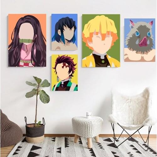 Home Decor Canvas Demon Slayer Kimetsu No Yaiba Hd Print Posters Anime Role Painting Modern Wall Art Living Room Modular Picture