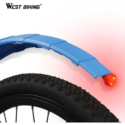 WEST BIKING Telescopic Folding Bicycle Fenders with Taillight Quick Release MTB Front Rear Mudguards Cycling Parts Bike Fenders