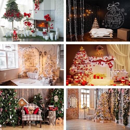 Mehofond Merry Christmas Backdrop Tree Glitter Light Wood Floor Interior Baby Portrait Photography Background Decor Photo Studio