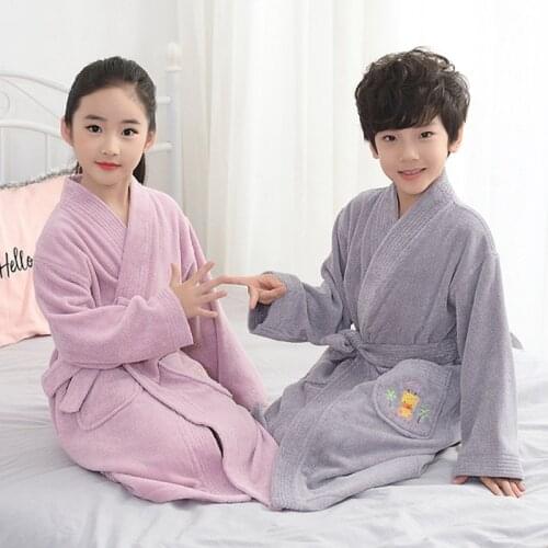Childrens Bathrobe Kids For Boys 100% Cotton Robes Pajamas Baby Cartoon Kimono Robes Soft Bath Robe Home Wear Toddler Clothes